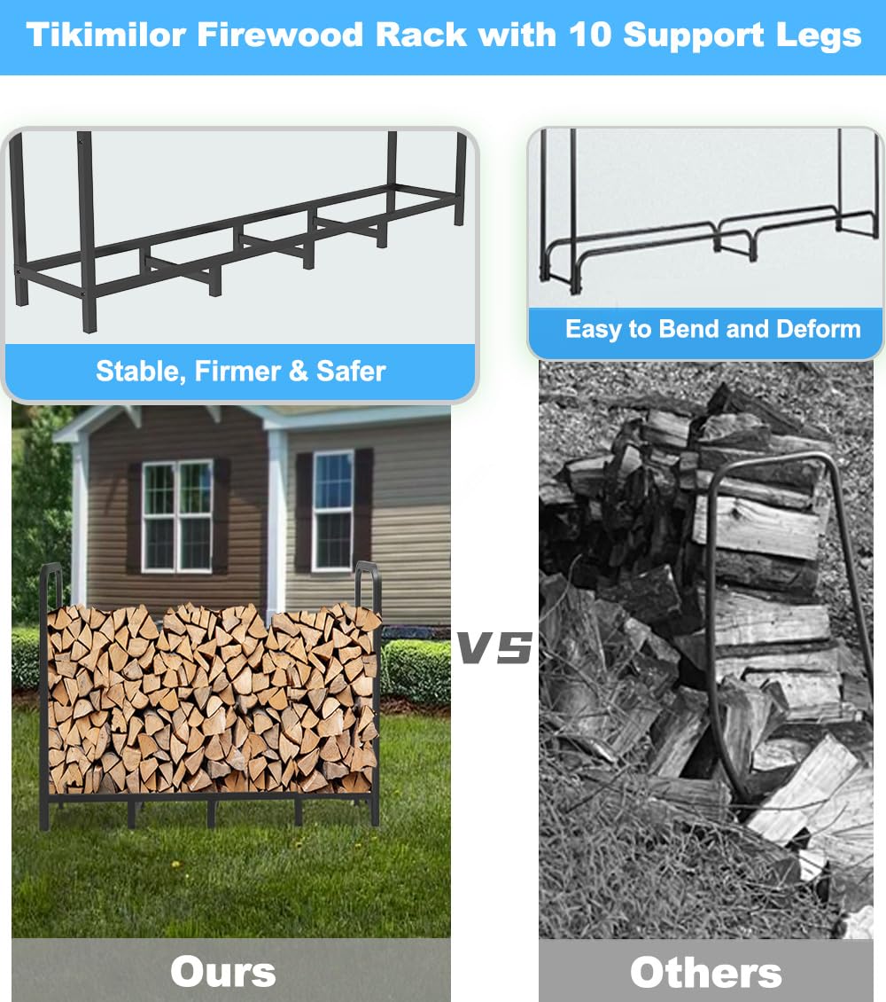 Tikimilor firewood rack assembly with included hardware