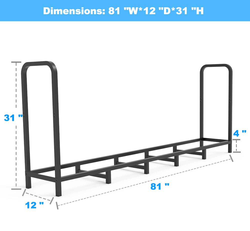 Tikimilor firewood rack elevated design lifting wood off the ground for dryness.