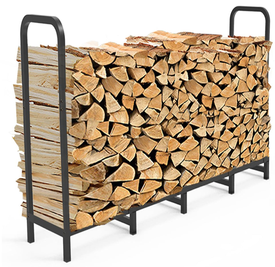 Tikimilor firewood rack elevated stand keeps logs off the ground for airflow
