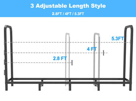 Tikimilor firewood rack heavy-duty tubular steel supports logs