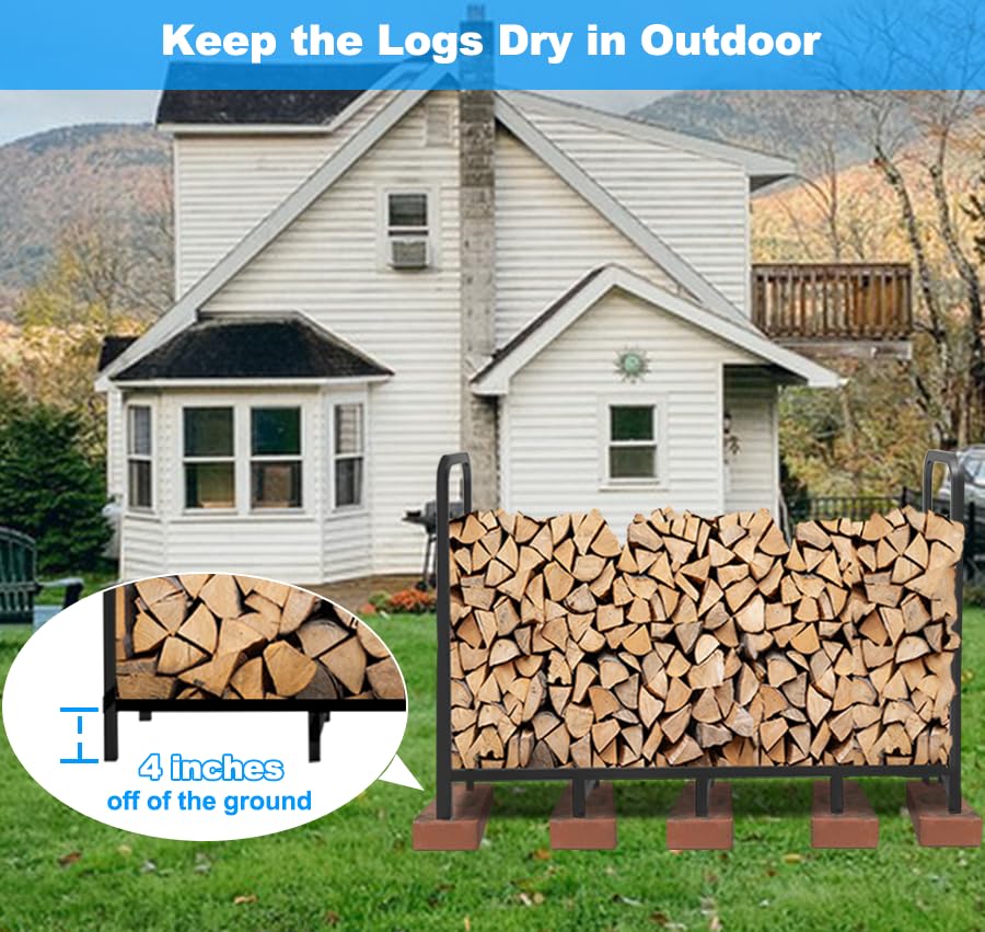 Tikimilor firewood rack suitable for indoor and outdoor use year round