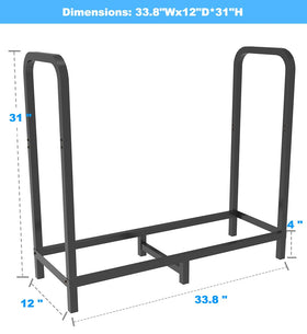Tikimilor firewood rack with six legs for stable heavy logs storage.
