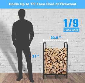 Tikimilor firewood rack compact footprint suitable for garage or shed.
