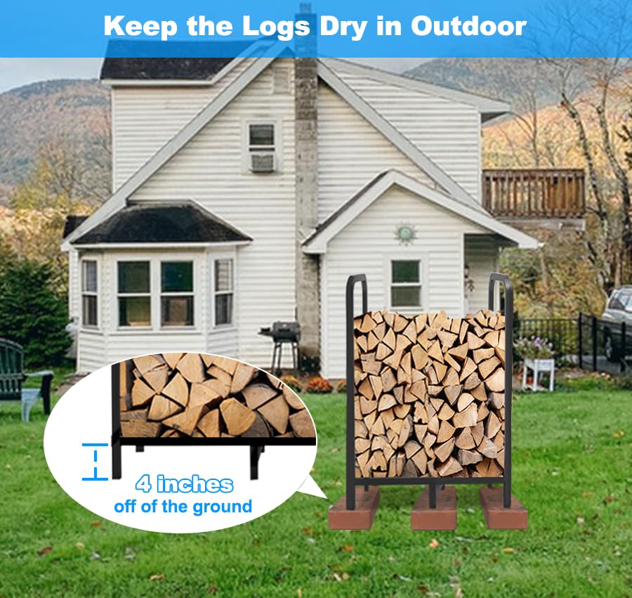 Tikimilor firewood rack weatherproof coating for outdoor use.