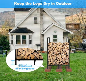 Tikimilor firewood rack weatherproof coating for outdoor use.