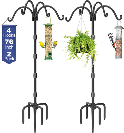 Tikimilor 4-hook shepherds hook base with five-prong stake for stability.