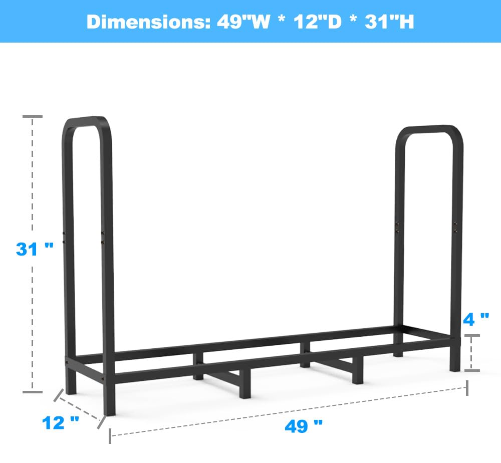 Weatherproof powder-coated finish protects Tikimilor log rack in all weathers