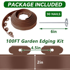 Close-up of Tikitup nails included with the edging for secure installation.