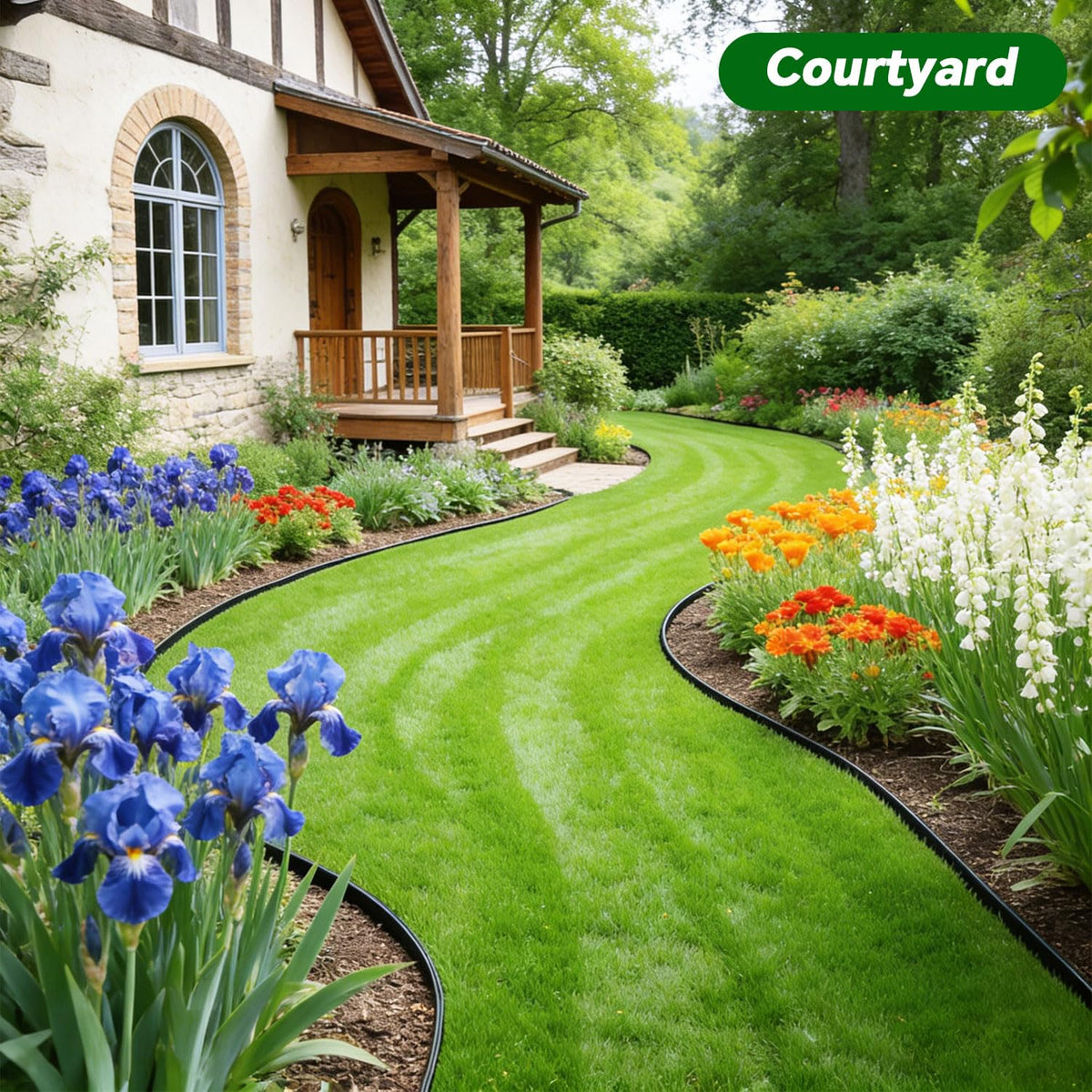 Tikitup multi functional edging for gardens paths lawns and beds.