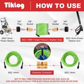 TikLog M22-14mm male-to-male connector for flexible hose linking.