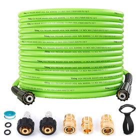 TikLog pressure washer hose 50ft ready for tough outdoor cleaning with kink-resistant design.