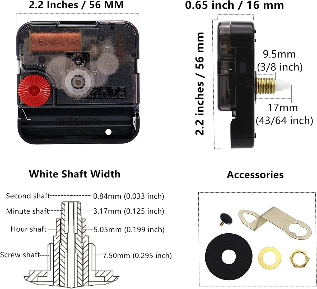 Tikround Youngtown 12888 17mm shaft length for precise panel fit