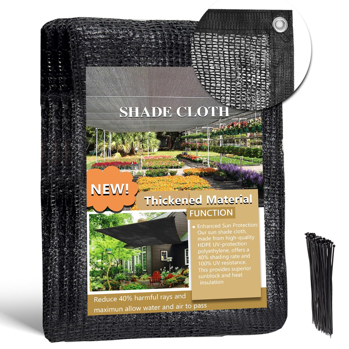 Tilvex 40% shade cloth rolled out to cool plants and reduce sun stress.