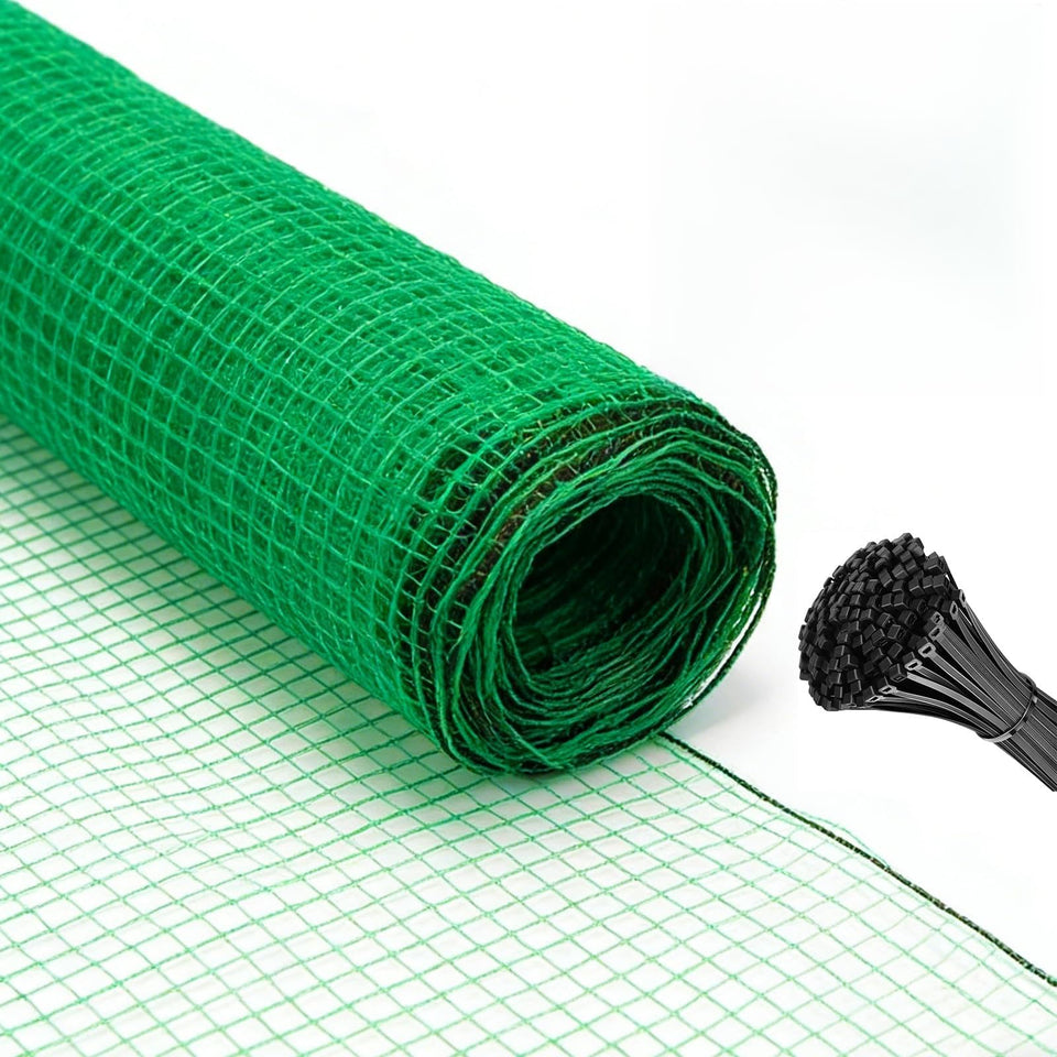 Tilvex 4x100 ft plastic garden fence roll protects gardens and pets.