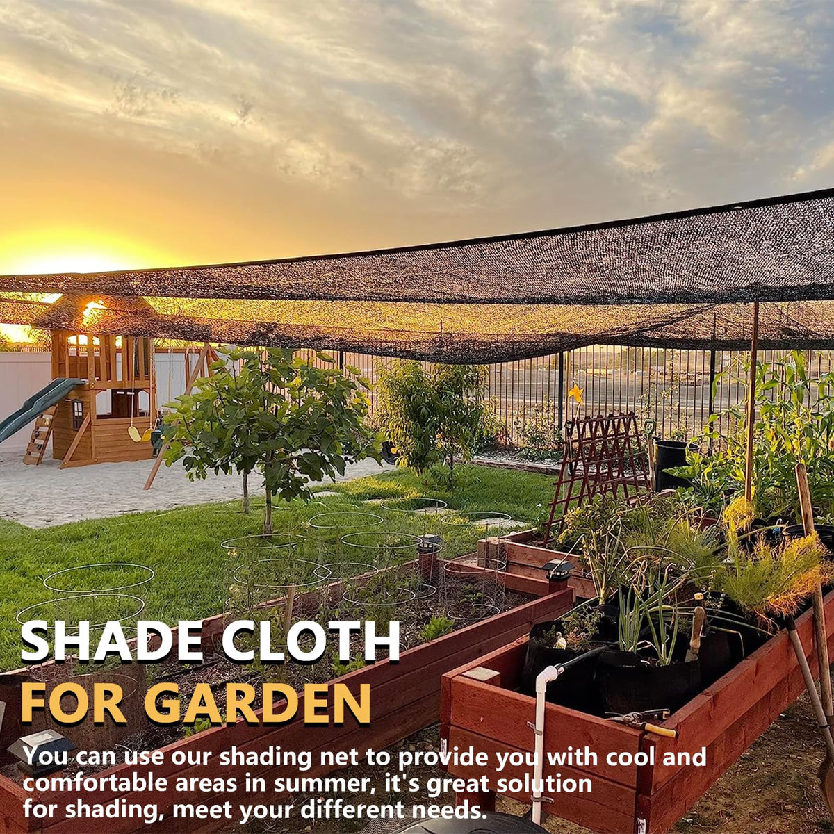 Tilvex tear-resistant HDPE shade cloth close-up showing reinforced edges for durability.