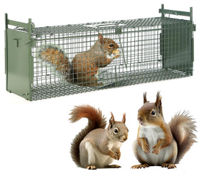 Timaze 26-inch two-door live trap with pedal trigger for safe small-animal capture