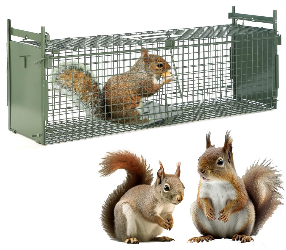 Timaze 26-inch two-door live trap with pedal trigger for safe small-animal capture