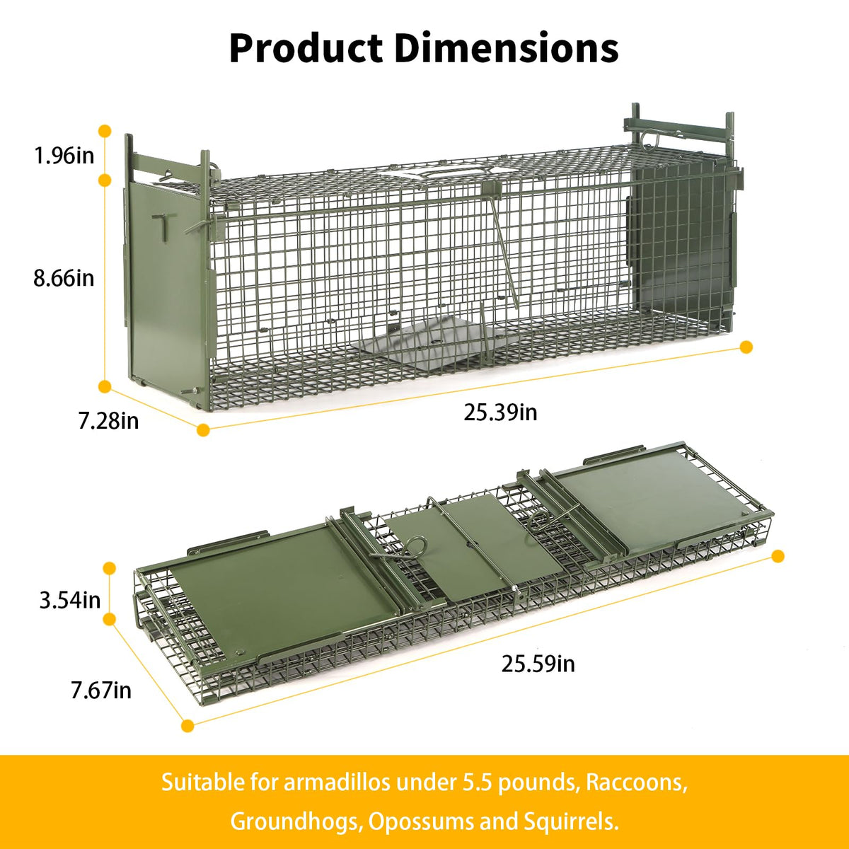 Timaze humane trap cage for safe wildlife capture