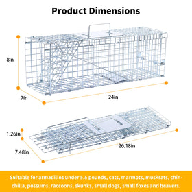 Timaze humane trap shown folded flat for easy storage.