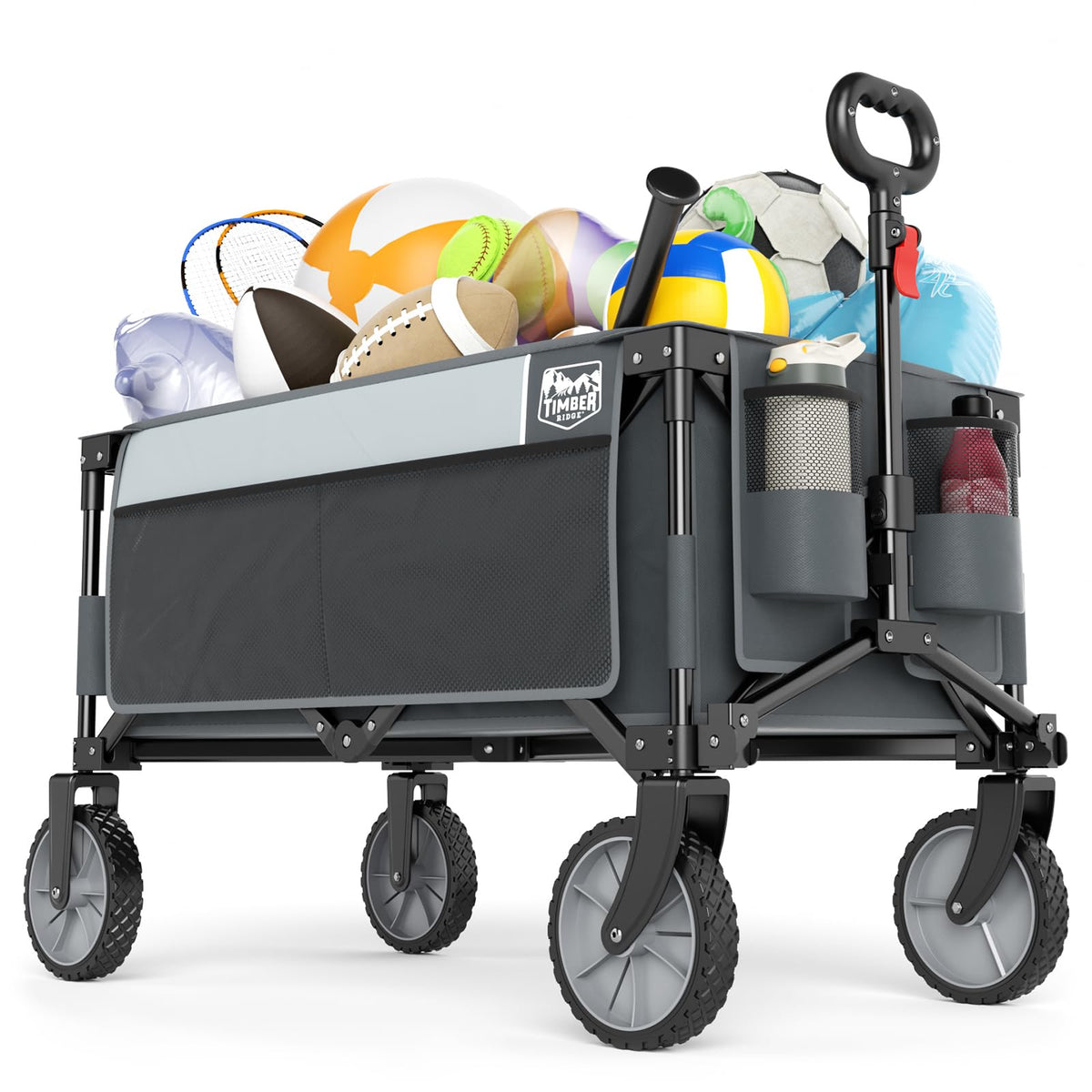 Timber Ridge collapsible wagon with large capacity for camping and groceries.
