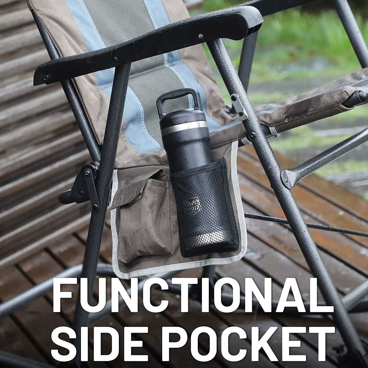 Timber Ridge two chairs folded compactly for garage storage