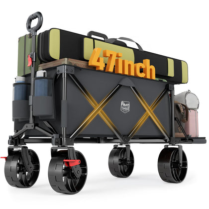 Timber Ridge folding wagon with tailgate for easy loading and extra workspace.