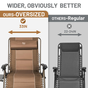 TIMBER RIDGE Zero Gravity Chair headrest image highlights adjustable neck support