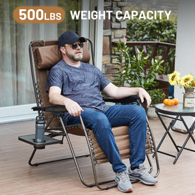 TIMBER RIDGE Oversized Zero Gravity Chair padded-seat for plush outdoor comfort