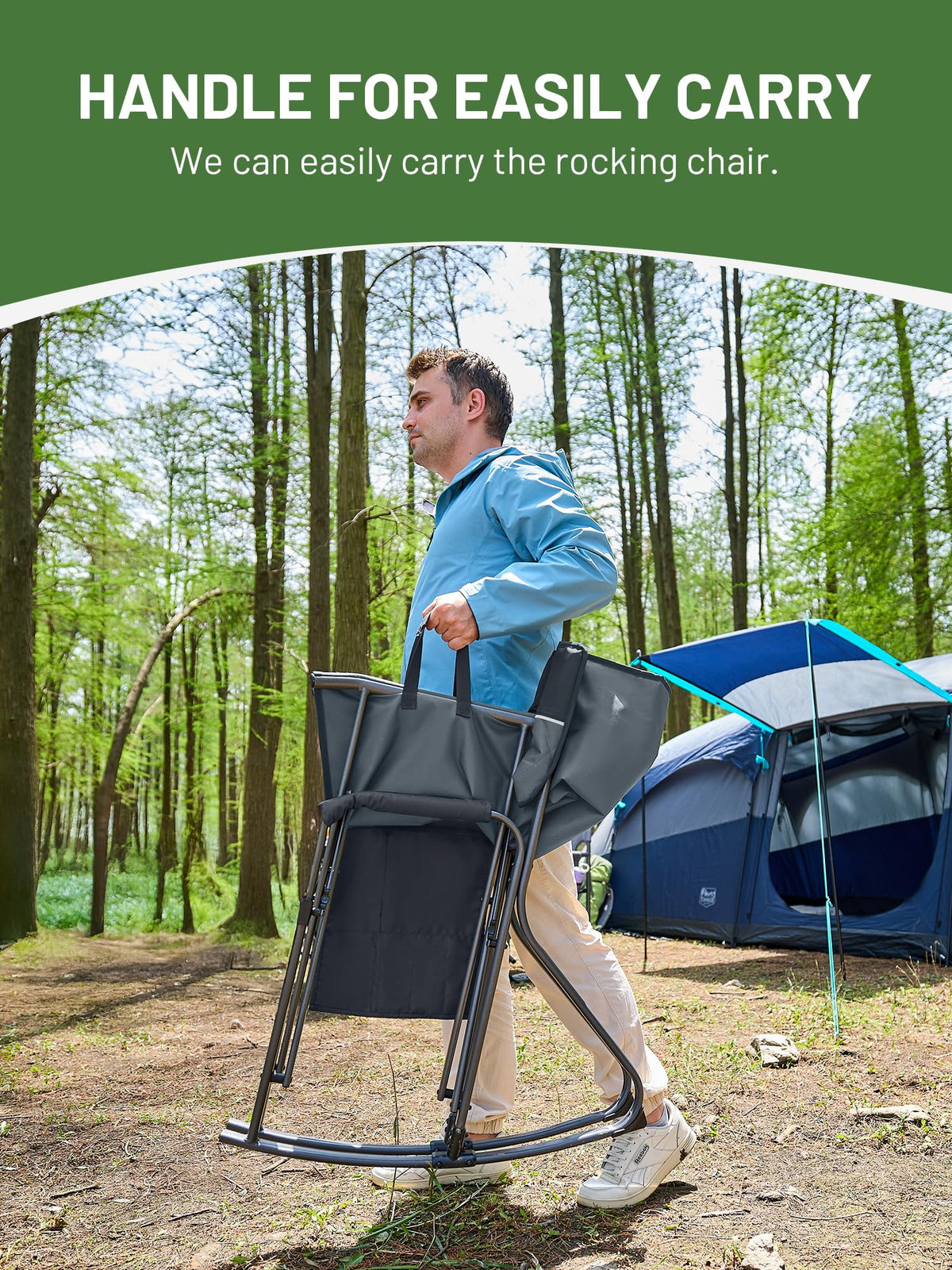 TIMBER RIDGE steel frame with hard armrests supporting easy entry and exit.