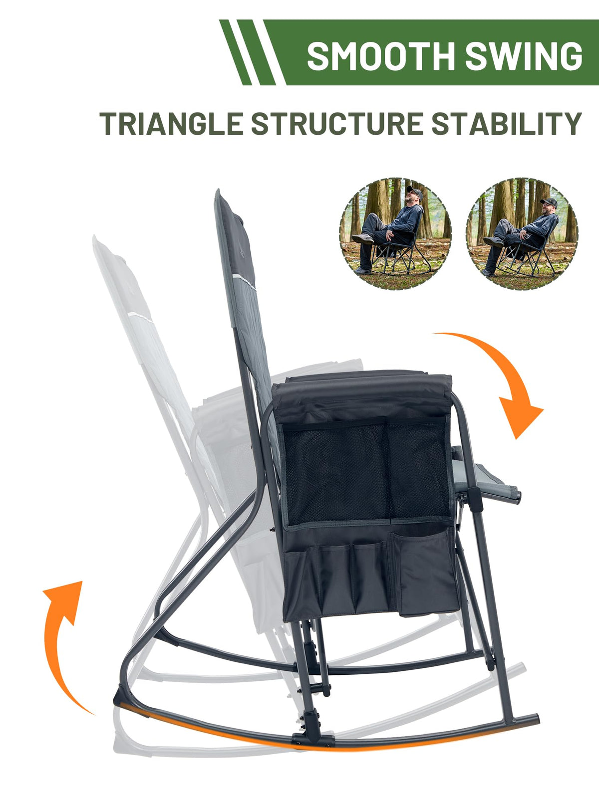 TIMBER RIDGE cup holder keeps drinks secure while you rock.