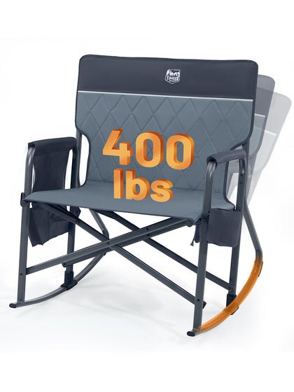 TIMBER RIDGE folding rocking chair folded compact for travel and quick setup.