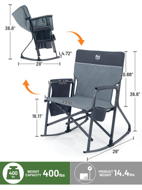 TIMBER RIDGE quick-fold design with carry strap for travel.