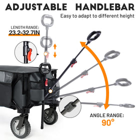 Timber Ridge wagon with 360-degree wheels for smooth movement on any terrain.