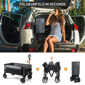 Timber Ridge wagon with adjustable handle to fit different users.