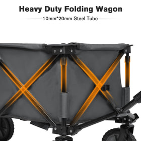 Timber Ridge wagon folded for compact storage in a trunk or closet.