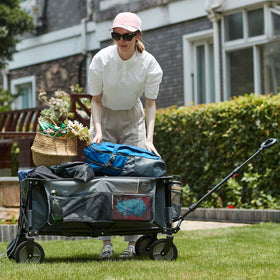 Timber Ridge wagon in outdoor setting highlighting versatile use for camping.