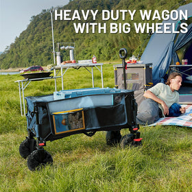 Timber Ridge wagon stowed in car trunk for travel readiness.
