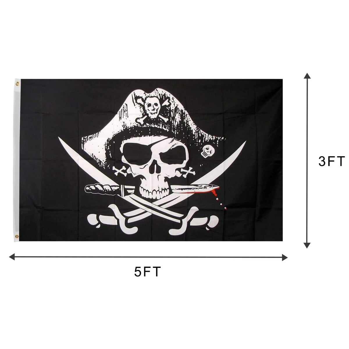 Time Roaming 3x5 ft pirate flag assembly and header for quick setup