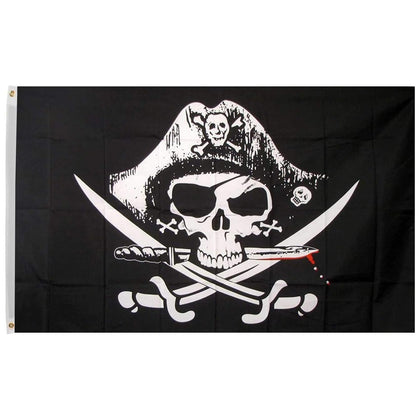 Time Roaming Dead Man's Chest flag front view for outdoor display