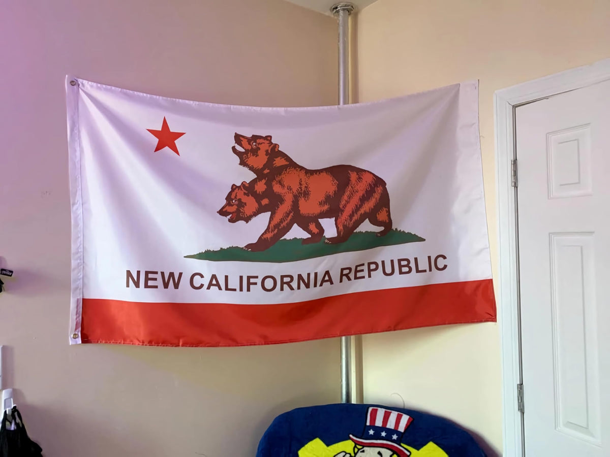 Time Roaming New California Republic flag color closeup, vivid hues for eye-catching decor