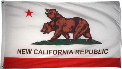 Time Roaming New California Republic flag front view, durable polyester for indoor display