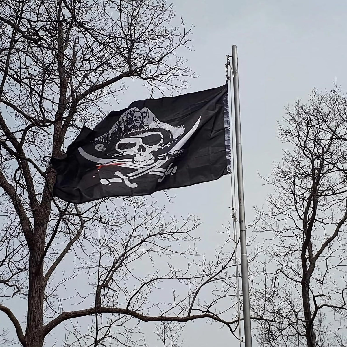 Time Roaming polyester pirate flag vivid colors that resist fading