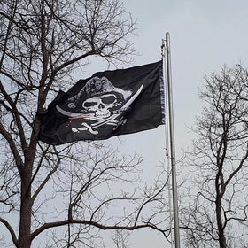 Time Roaming polyester pirate flag vivid colors that resist fading