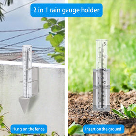 Timenued rain gauge decorative stake enhances garden aesthetics