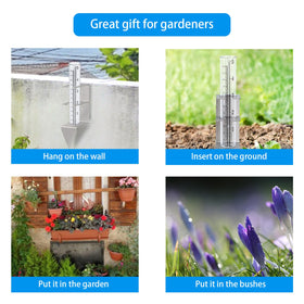 Timenued rain gauge garden decor and rainfall monitoring outdoors