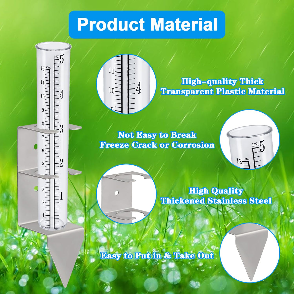 Timenued replacement tubes ensure ongoing rainfall tracking.