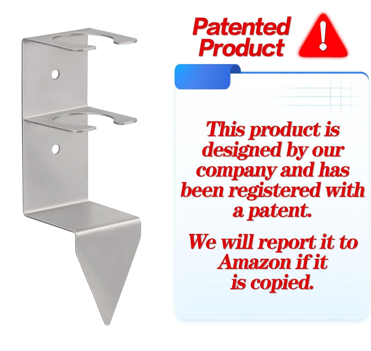 Timenued rain gauge with stainless steel bracket for durable support.