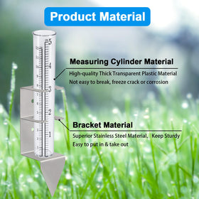 Timenued rain gauge thickened plastic tube remains clear in heat and cold