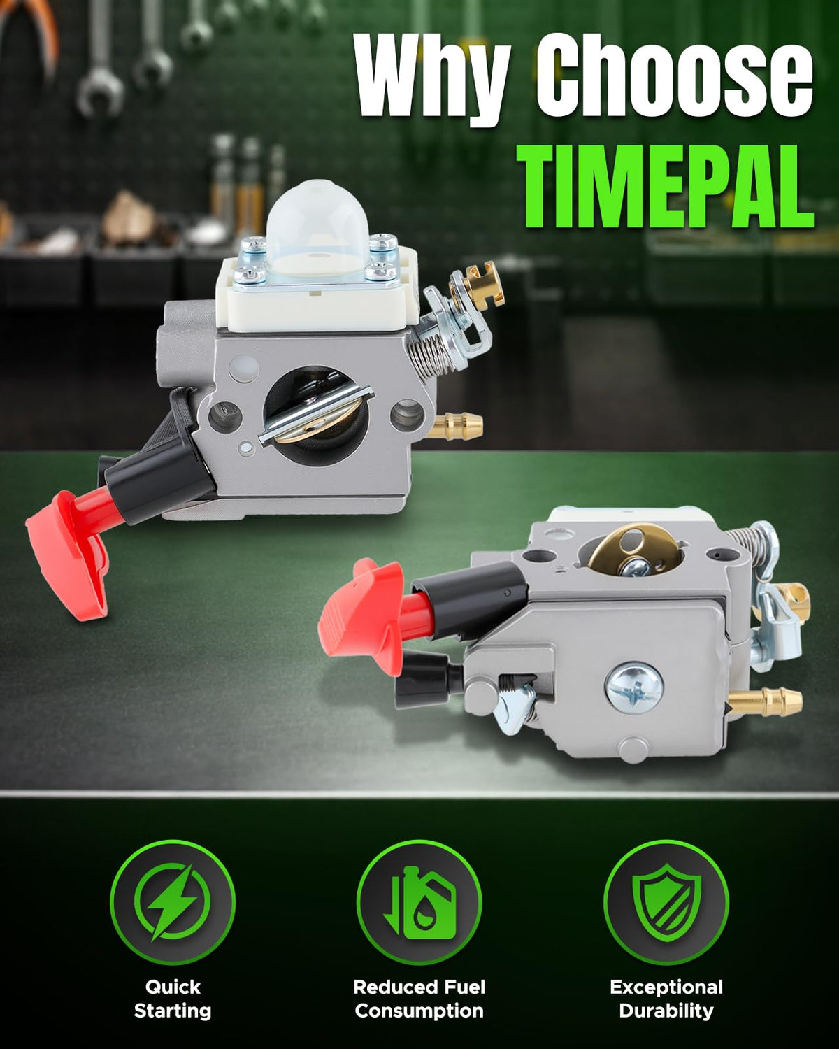TIMEPAL fuel lines and rubber plug support versatile fuel connections.