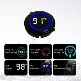 Timloon LED indicators show cold, comfortable, or hot water states